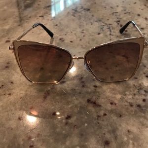 Diff Becky sunglasses - rose gold and brown grain
